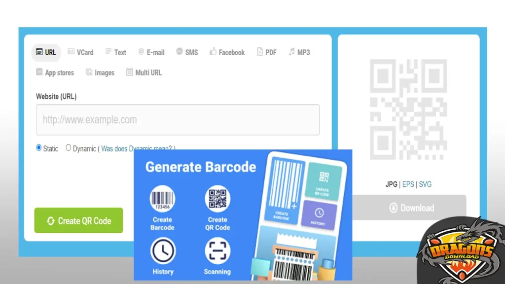 طريقة عمل باركود لموقع إلكتروني جديد عبر موقع Barcode Generator