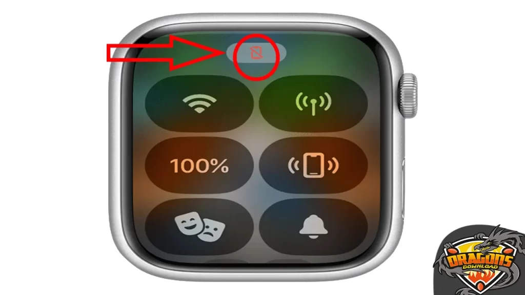 أيقونات ورموز حالة ساعة ابل Apple Watch غير متصلة بـ iPhone.