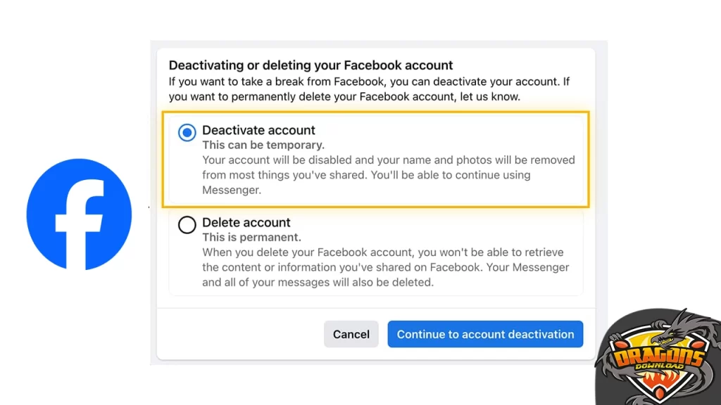 طريقة تعطيل حساب فيس بوك