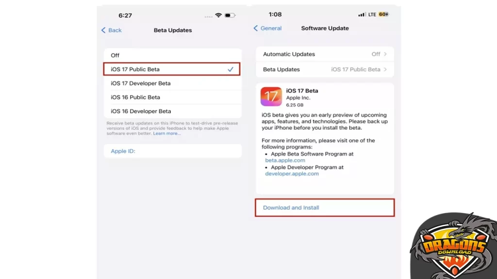 كيفية تحميل تحديث الايفون إلى إصدار iOS 17 Beta اونلاين