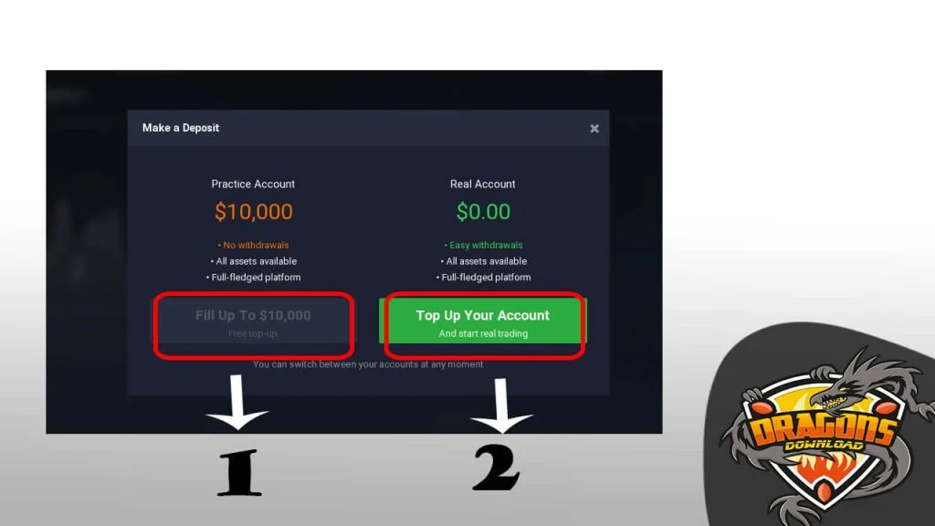 خطوات الدفع على iq option 2