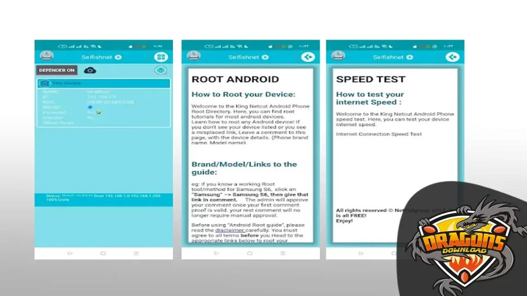 شرح برنامج selfishnet للاندرويد