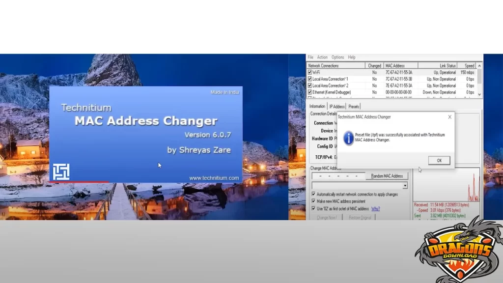 تغيير الماك ادرس للكمبيوتر باستخدام برنامج Technitium MAC Address Changer 