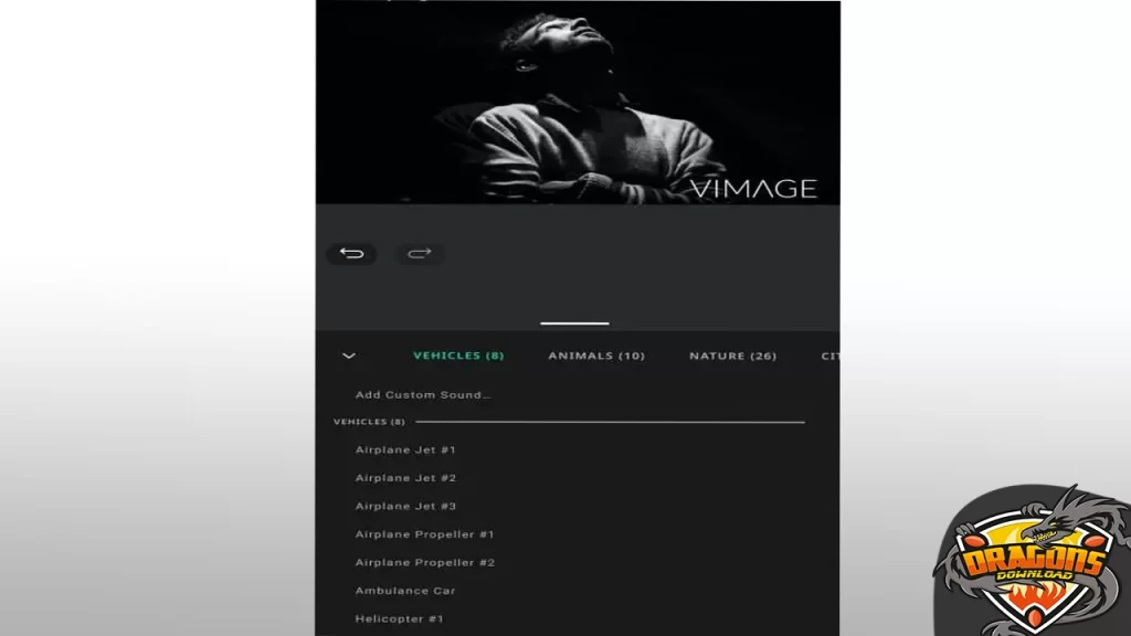 أداة Audio في برنامج تحريك الصور VIMAGE