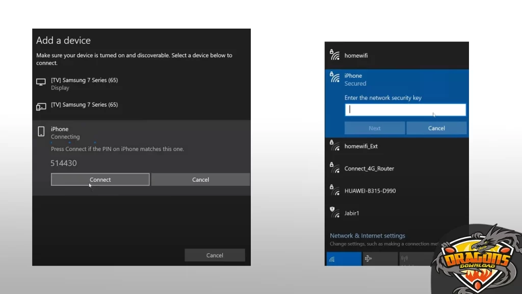 توصيل الكمبيوتر بنت الايفون