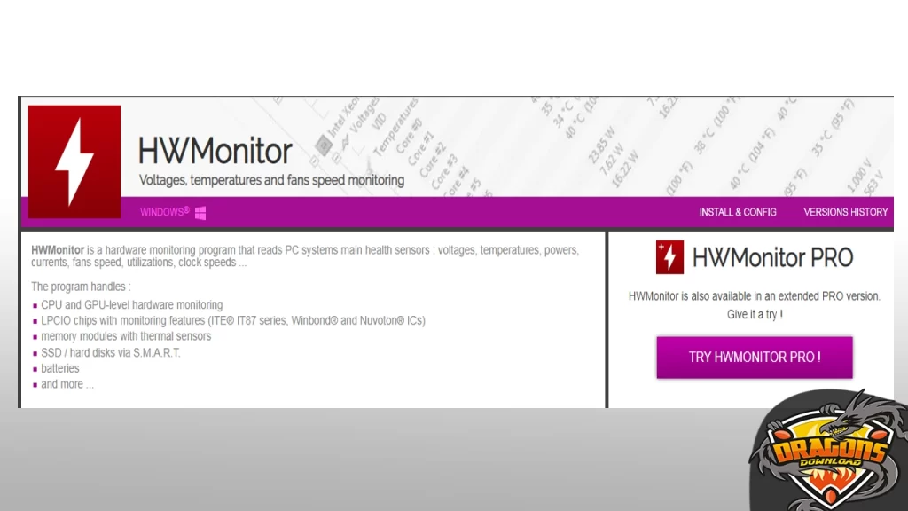 برنامج HWMonitor