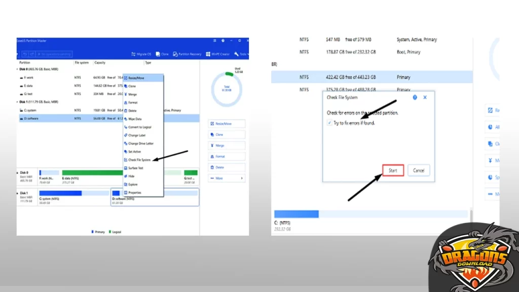 حل مشكلة عدم فتح الهارد الخارجي من خلال برنامج EaseUS Partition Master