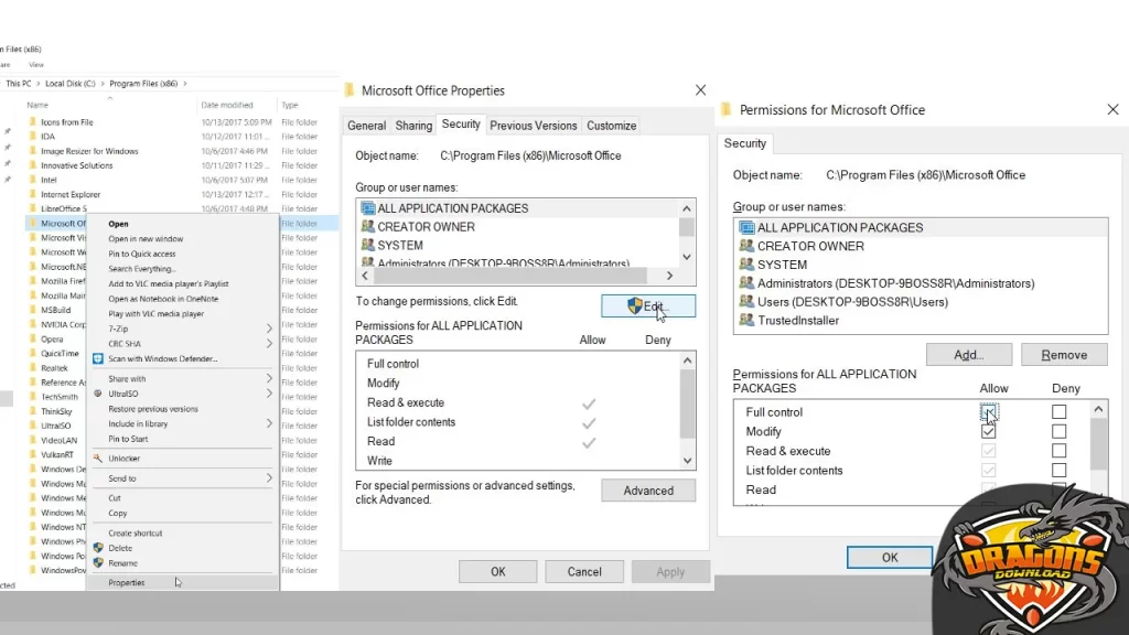 فحص الـ Permission للبرنامج - حل مشكلة 0xc00007b