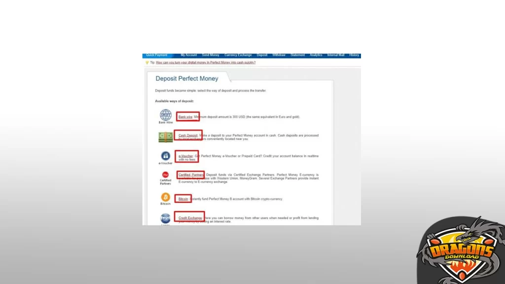 كيفية ايداع الأموال بيرفكت موني