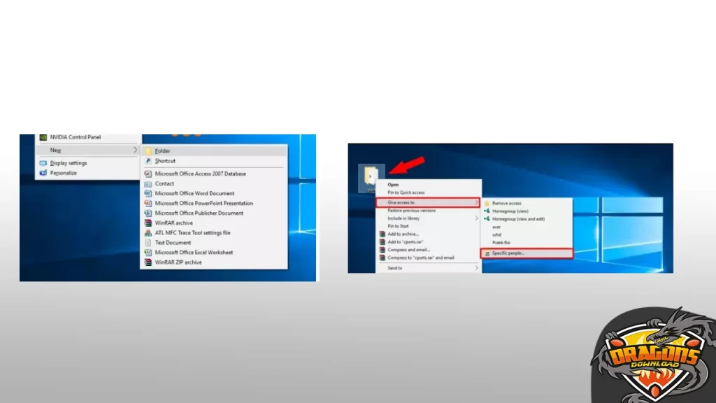 مشاركة الملفات على الكمبيوتر من خلال كابل الانترنت