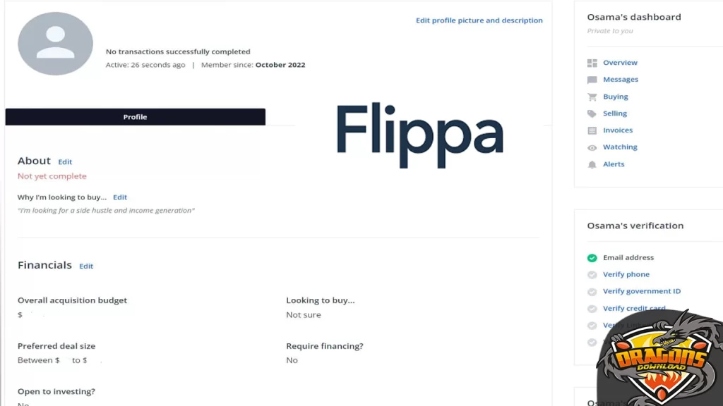 كيفية التسجيل على موقع Flippa login