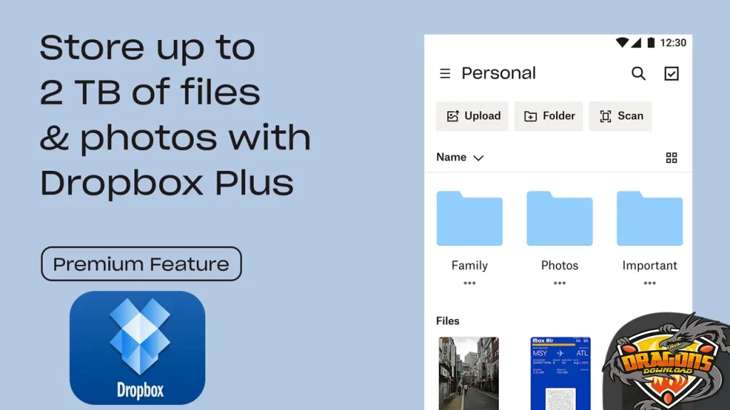 تطبيق dropbox للاندرويد