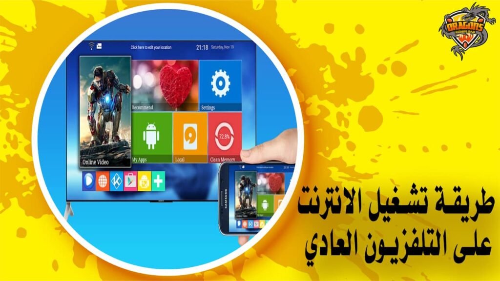 طريقة تشغيل الانترنت على التلفزيون العادي