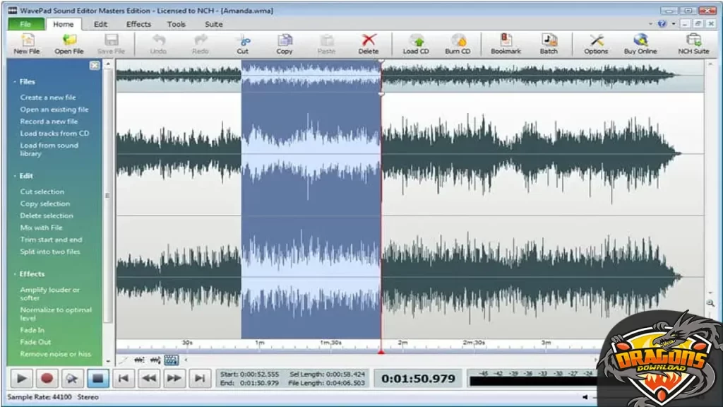 برنامج لتعديل الصوت وتحسينه WavePad