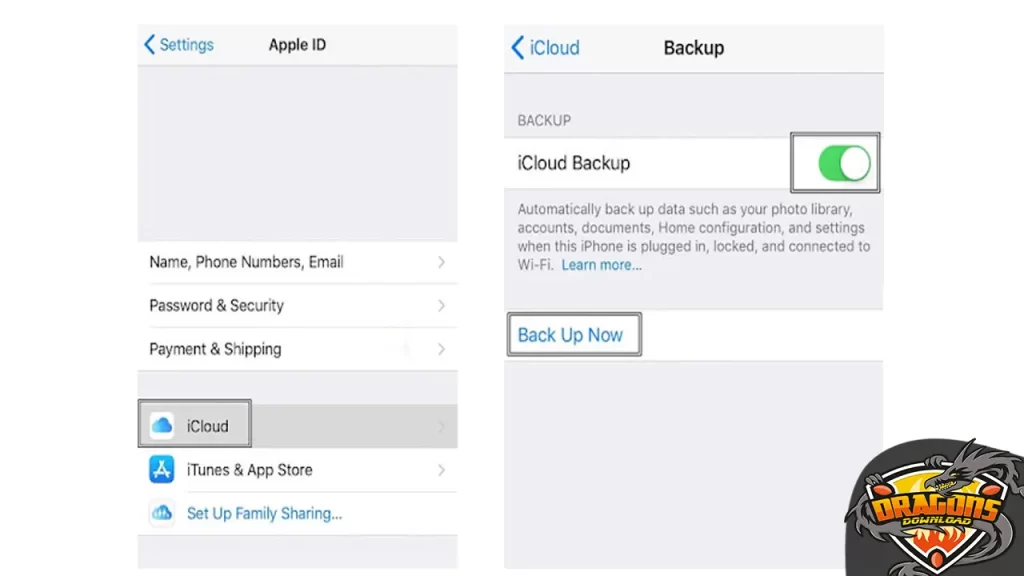 عمل نسخة احتياطية للآيفون على iCloud