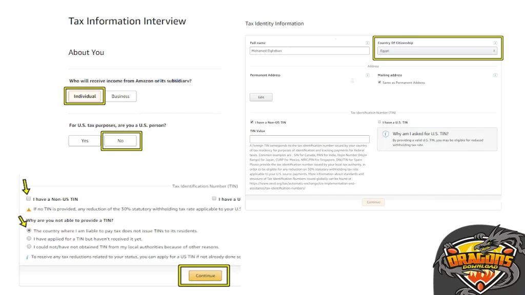 حل مشكلة الحساب الضريبي في أمازون ميرش