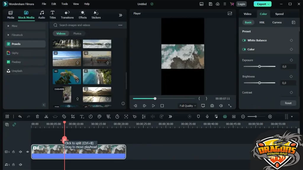 شرح أدوات برنامج فيلمورا Filmore