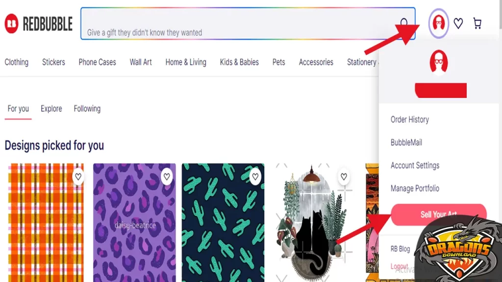 كيفية الربح من موقع Redbubble