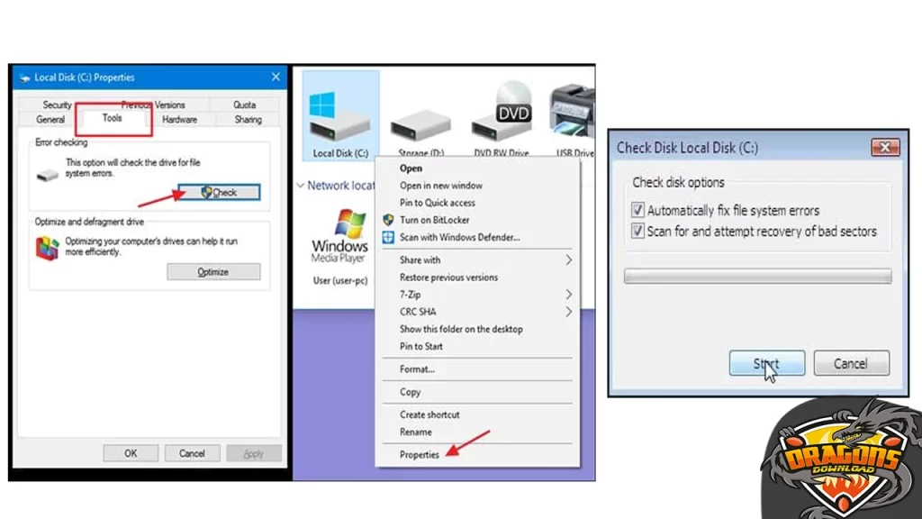 chkdsk شرح مفصل للأداة لاصلاح مشاكل الهارد بدون فورمات