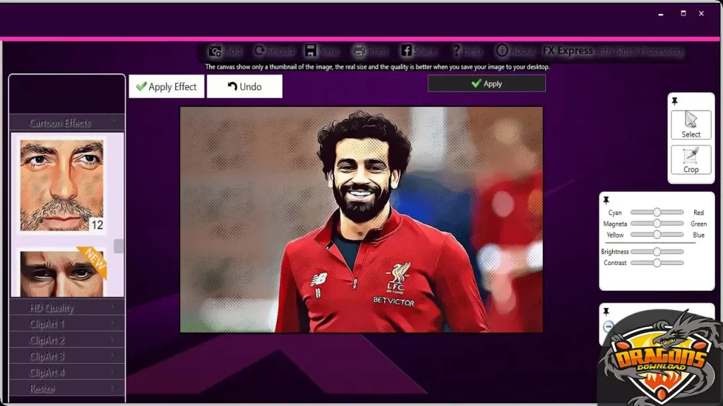برنامج fx cartoonizer للكمبيوتر لتحويل الصور