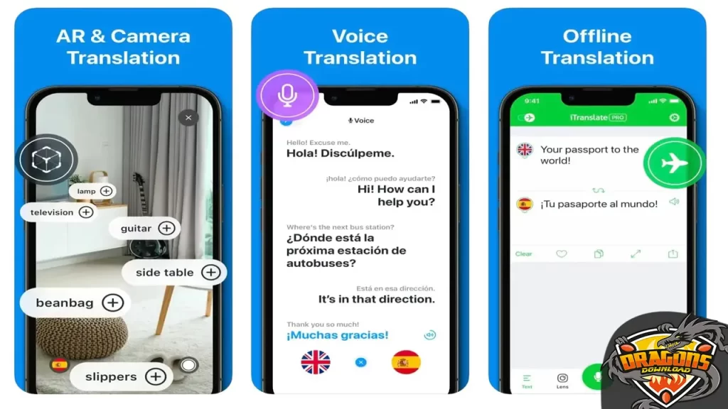 تطبيق ترجمة باستخدام الكاميرا للايفون iTranslate Translator