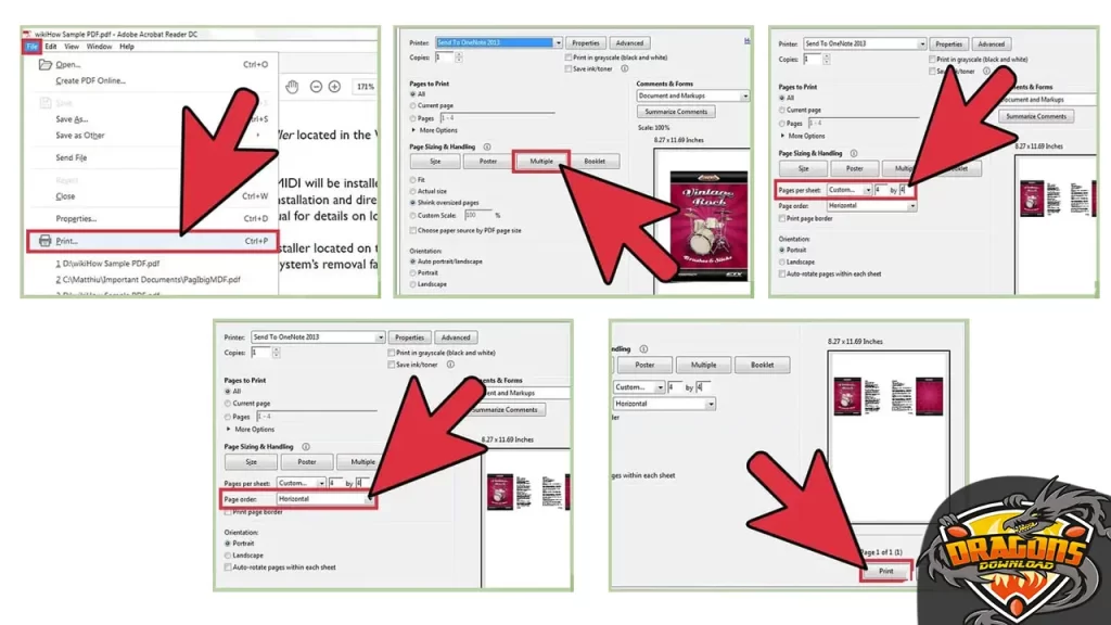 طباعة الورقة وش وظهر pdf لاكثر من ورقتين