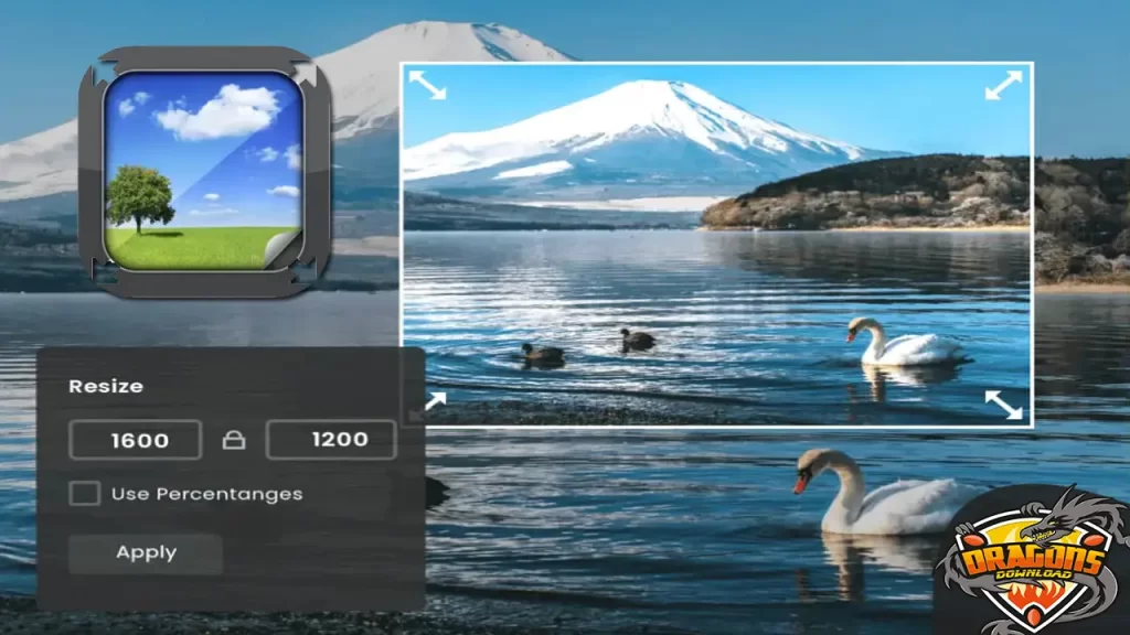 تطبيق resize image