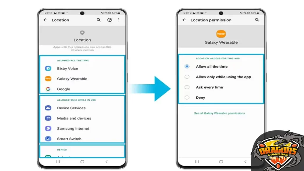 إدارة أذونات الوصول إلى التطبيقات