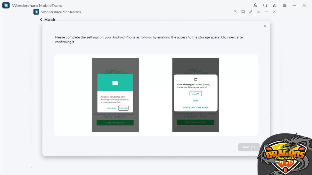 افتح Wondershare MobileTrans، وانتقل إلى النسخ الاحتياطي والاستعادة