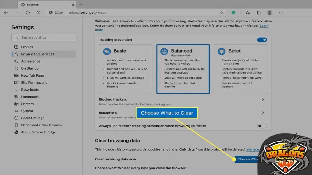 خطوات حذف ملفات تعريف الارتباط من موقع محدد
