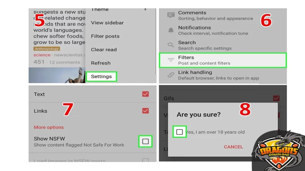 منع ظهور المحتوى المُخل في ريديت بتطبيق بووست فور ريديت NSFW