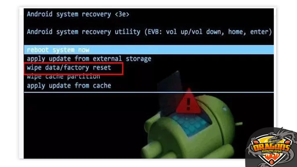 مسح البيانات لحل أعطال الهاتف