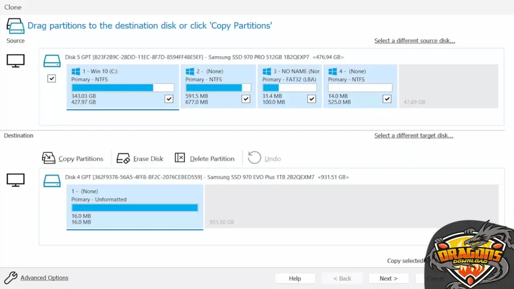 استنساخ القرص Clone this disk