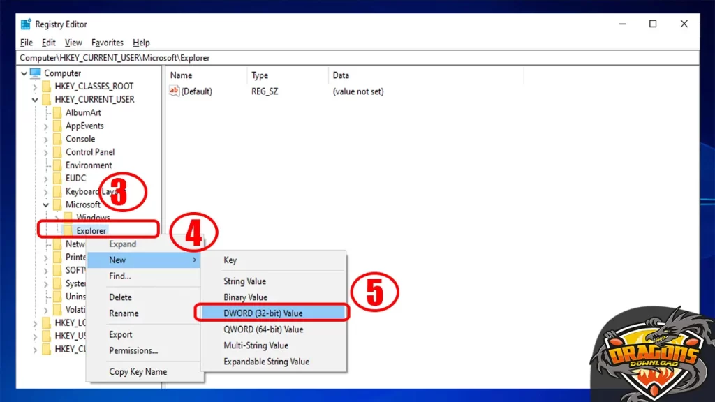 انشاء ملف Explorer لتعطيل Thumbs