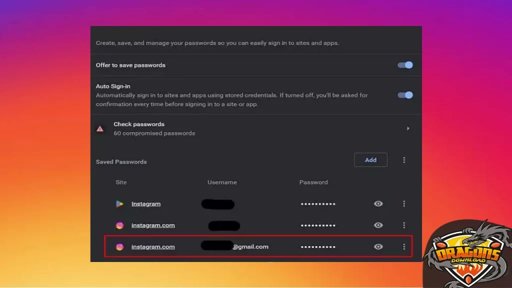 خطوات استخدام مدير كلمات المرور في Google