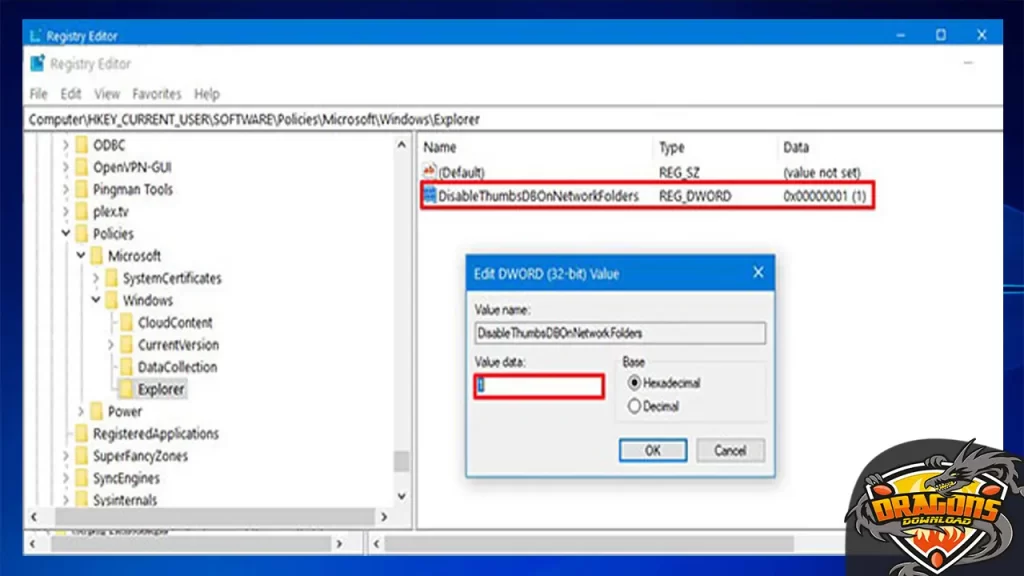 طريقة تعطيل thumbs.db مع التسجيل