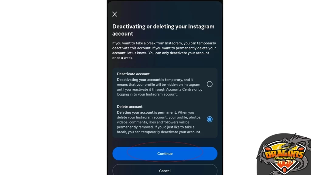 كيفية حذف الحساب ثريدز نهائي