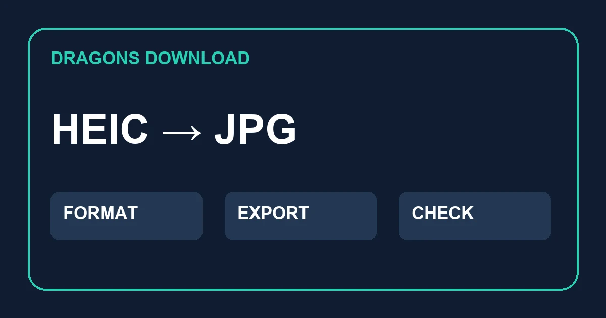 رسم دراجونز لمسار تحويل HEIC إلى JPG ثم فحص الملف