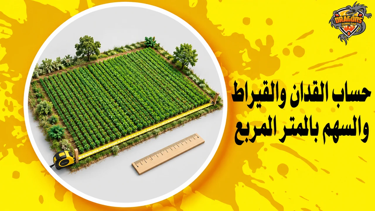 مخطط أرض لحساب الفدان والقيراط والسهم